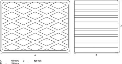 BGS BGS7008, Gumová podložka pro zvedací plošiny | 160 x 120 x 100 mm