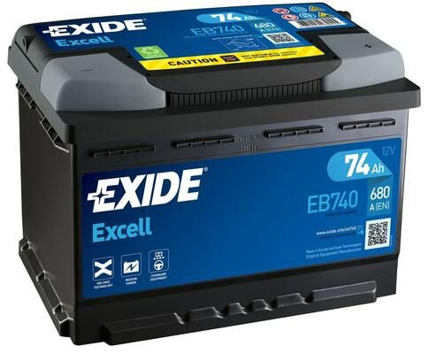 Exide Excell 12V 74Ah 680A EB740