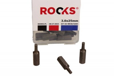 Rooks Bit sada 1/4" 25mm x HEX 3mm rázové CVMO-S 10 Ks OK-07.0022