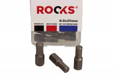 Rooks Bit sada 1/4" 25mm x HEX 8mm rázové CVMO-S 10 Ks OK-07.0026