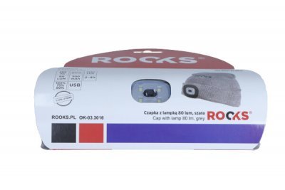Rooks Čepice se svítidlem 80lm, šedá OK-03.3016