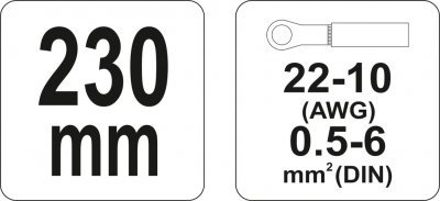 Yato Kleště konektorové 230mm, 22-10(AWG), 0,5-6,00mm2 YT2296
