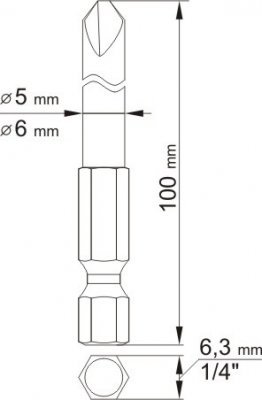 Yato Sada bitů 1/4" 2Ks profil Y L=100mm 2 a 4mm YT0497
