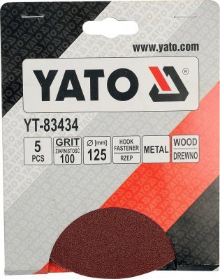 Yato Brusný papír 125 mm P60 5 ks suchý zip YT83432