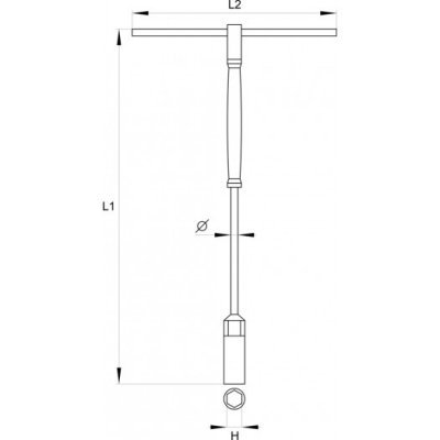 Yato Klíč nástrčný 8 mm s rukojetí typ "T" YT-1552