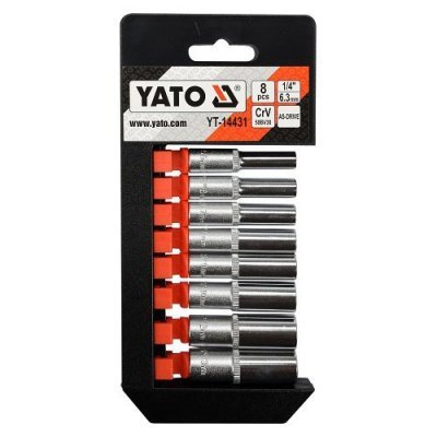 Yato Sada nástrčných klíčů 1/4" šetihranné 8ks 5,5-13 mm YT-14431