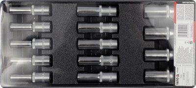 Yato Vložka do zásuvky - klíče nástrčné hluboké 8-21mm 14ks YT-5539