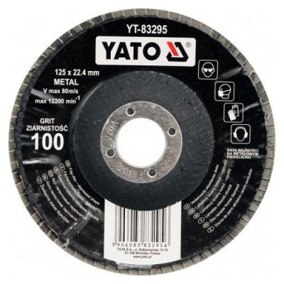 Yato Kotouč lamelový korundový 125 x 22,2 mm vypouklý brusný P60 YT-83293