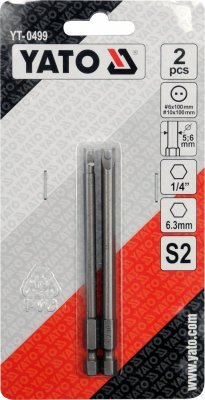Yato Sada bitů 1/4" 2 ks profil Bezpečnostní : L=100 mm #6, #10 YT-0499