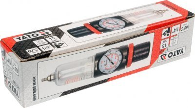 Yato Regulátor tlaku vzduchu 1/4", max. 0,93MPa, s filtrem (15cm) YT-2382