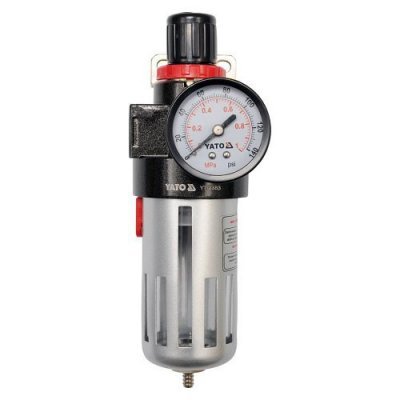 Yato Regulátor tlaku vzduchu 1/2", max. 0,93MPa, s filtrem (90cm) YT-2383
