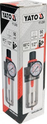 Yato Regulátor tlaku vzduchu 1/2", max. 0,93MPa, s filtrem (90cm) YT-2383