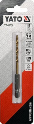 Yato Vrták na kov TITAN 1/4" 3,5mm YT-44756