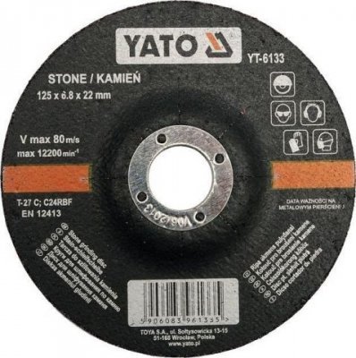 Yato Kotouč na kámen 125 x 22 x 6,8 mm vypouklý brusný YT-6133