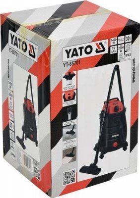 Yato Dílenský vysavač 1400W 30L pro suchou i mokrou práci se zásuvkou 230V YT-85701