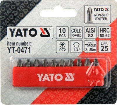 Yato Sada bitů 10 Ks PZ 2x25mm YT-0471