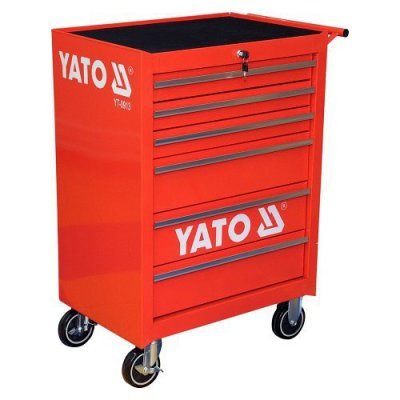 Yato Skříňka dílenská pojízdná 6 zásuvek červená YT-0913