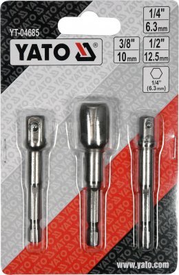 Yato Sada adaptérů 3ks HEX 1/4", 3/8", 1/2" YT-04685