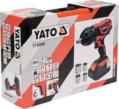 Yato Rázový utahovák AKU 1/2" 18V 300Nm YT-82804
