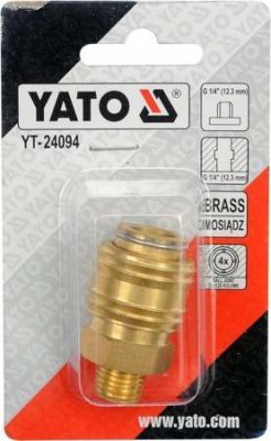 Yato Rychlospojka s venkovním závitem 1/4" pneumatická mosazná YT-24094