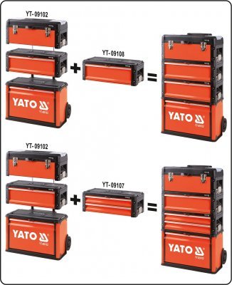 Yato Vozík na nářadí 3 sekce, 1 zásuvka YT-09102