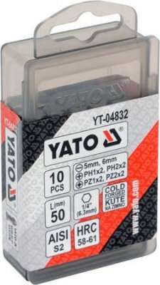 Yato Sada bitů 1/4" 50 mm box NON-SLIP 10 ks YT-04832