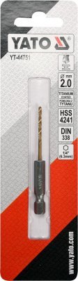 Yato Vrták na kov TITAN 1/4" 2mm YT-44751