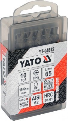 Yato Bit oboustranný 1/4" PH2 - PH2 x 65 mm 10 ks YT-04812