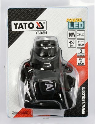 Yato Svítilna čelovka LED XM-L2 CREE 10W, 450 lm YT-08591
