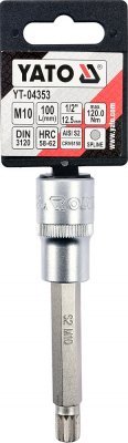 Yato Nástavec prodloužený 1/2" bit vícezubý M10 YT-04353