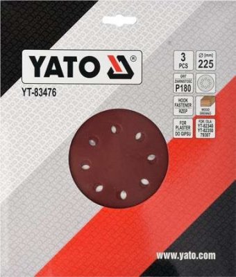 Yato Brusný kotouč SE VELCRO 225mm P 180 YT-83476