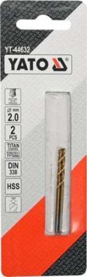 Yato Vrták na kov HSS-TiN 2mm 2Ks YT-44632