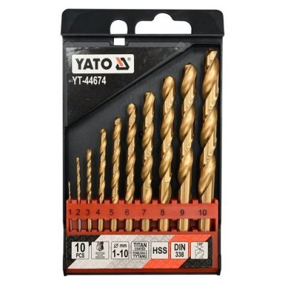 Yato Sada vrtáků do železa HSS-TiN 10ks 1-10mm YT-44674
