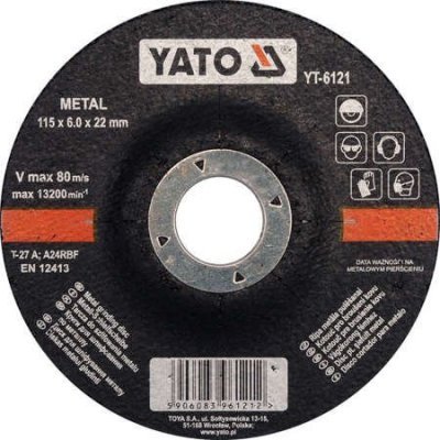 Yato Kotouč na broušení železa 115x6,0x22 mm YT-6121