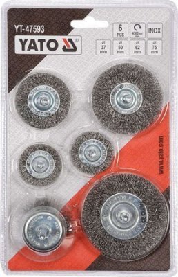 Yato Sada kartáčů s hřídelem INOX 6ks YT-47593