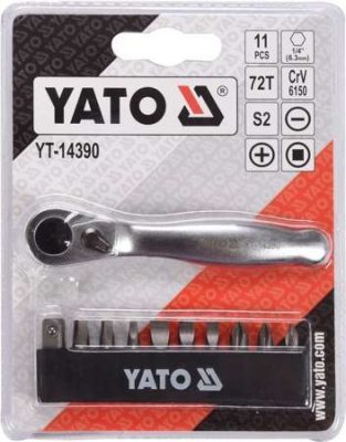 Yato Sada bitů s ráčnou 1/4" 11Ks YT-14390