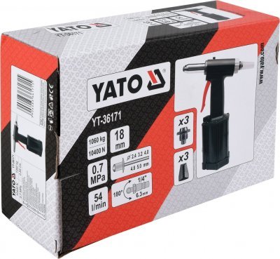 Yato Nýtovačka pneumatická (2,4- 5,00mm) YT-36171