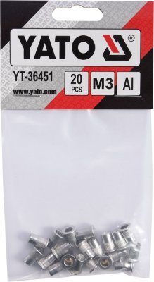 Yato Nýtovací matice hliníková M3, 20ks YT-36451