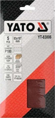 Yato Brusný papír s otvory 90x187mm pro YT-82230 P180 YT-83806