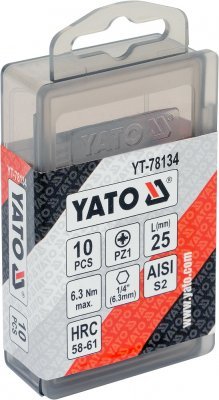 Yato Bit křížový 1/4" PZ1 x 25 mm 10 ks S2 YT-78134