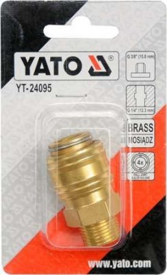Yato Rychlospojka s venkovním závitem 3/8" pneumatická mosazná YT-24095