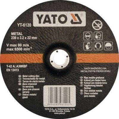 Yato Kotouč na řezání kovu 230 x 22 x 3,2 mm YT-6120