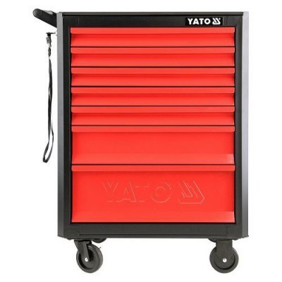 Yato Skříňka dílenská pojízdná 7 zásuvek černo/červená YT-09000