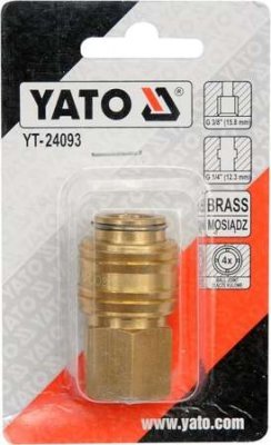 Yato Rychlospojka s vnitřním závitem 3/8" pneumatická, mosazná YT-24093