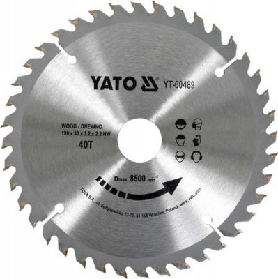 Yato Kotouč na dřevo 190x30mm 40 zubů YT-60489