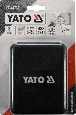 Yato Sada stupňovitých kuželových vrtáků do plechu 3-30mm YT-44730