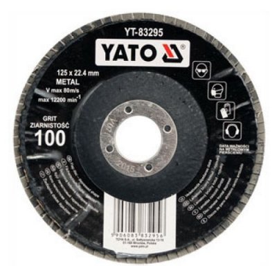 Yato Kotouč lamelový korundový 125 x 22,2 mm vypouklý brusný P100 YT-83295