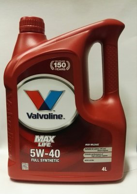Motorový olej 5W40 Valvoline MAX LIFE 4l