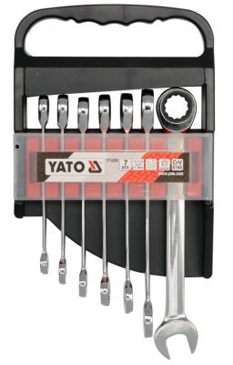 YATO YT-0208 - Sada klíčů očkoplochých 7ks 10-19 mm ráčnové