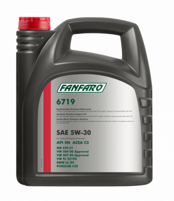 Motorový olej FANFARO 5W-30 5L pro vozy Audi, Škoda a Seat FF6719-5